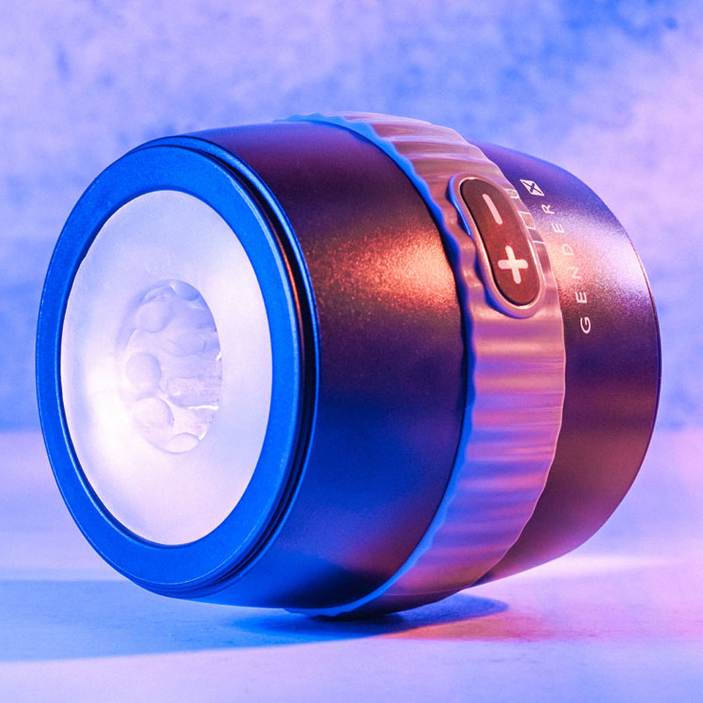 Gender X Barrel of Fun Open-Ended Vibrating Masturbator - Powerful Rechargeable Adult Toy for Men & Women - Perfect for Solo Play & Couples' Intimate Moments