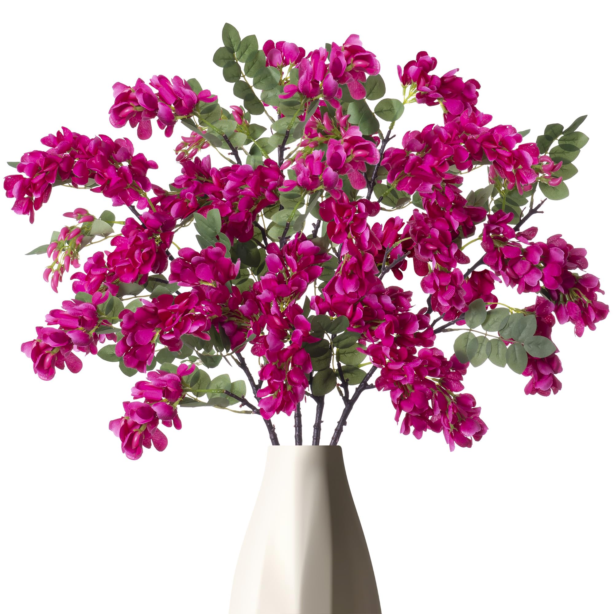 4PCS Artificial Sophora Silk Flowers - Faux Hanging Vine Bouquet for Home Wall Decor, Wedding Party, Courtyard, Indoor & Outdoor Decoration (Rose Red) - Perfect for Spring Decor, Table Centerpieces, and Garden Accents