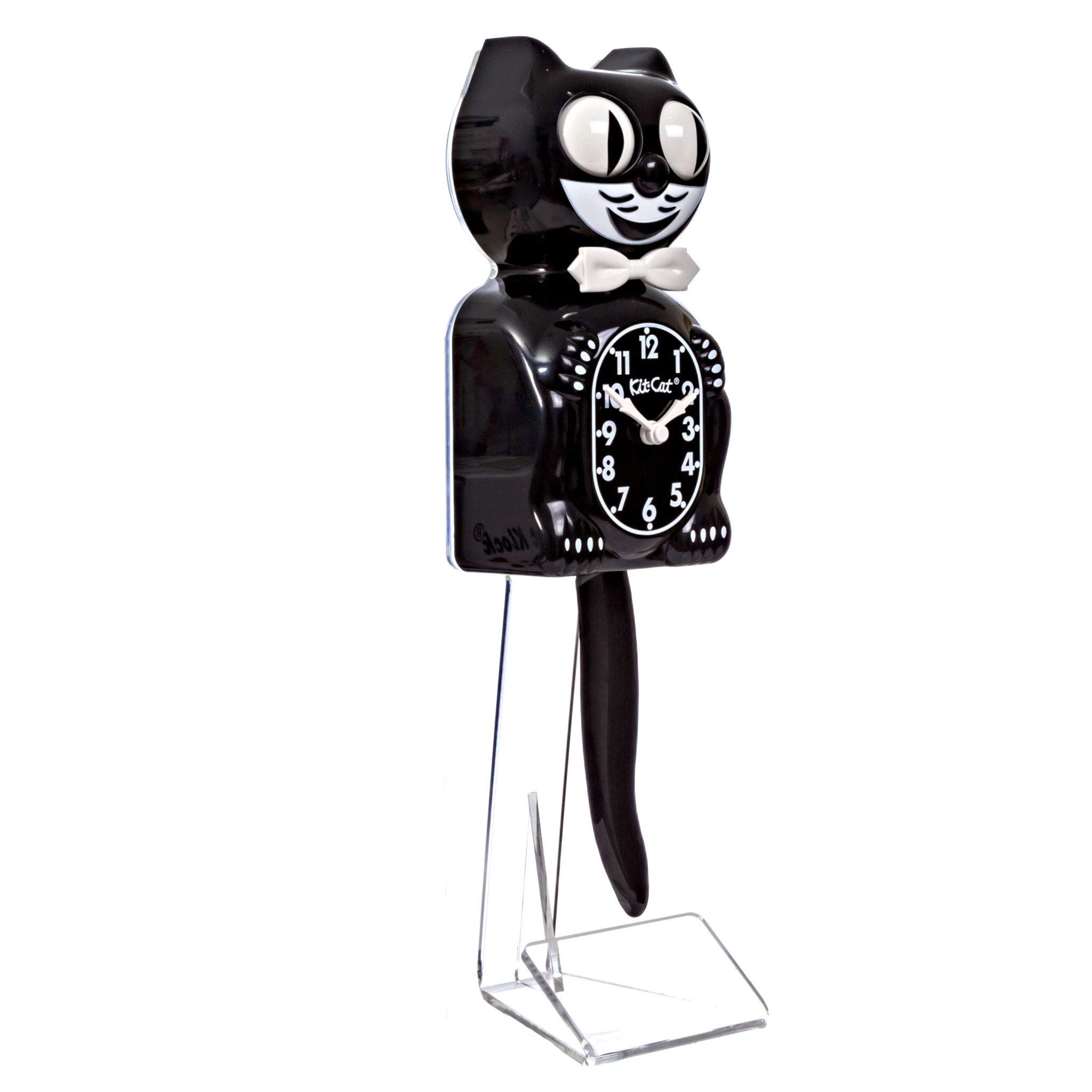Vintage Kit Cat Klock Stand - Classic Animated Wall Clock with Moving Eyes & Tail - Perfect for Home, Office, or Retro Decor (Black)