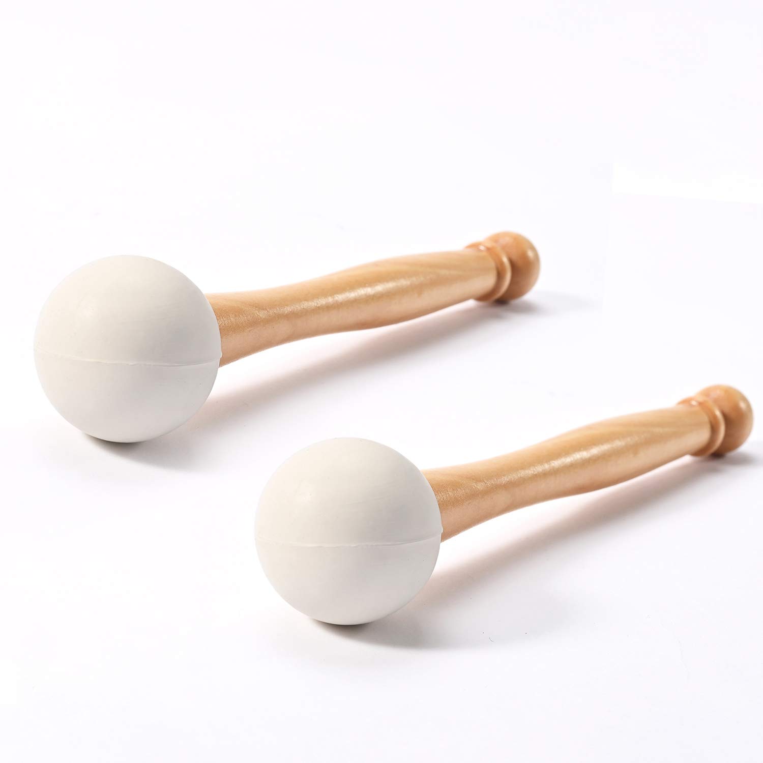 2 Pack Rubber Mallets for Crystal Singing Bowls - Professional Grade Healing & Meditation Tools for Sound Therapy, Yoga, and Relaxation