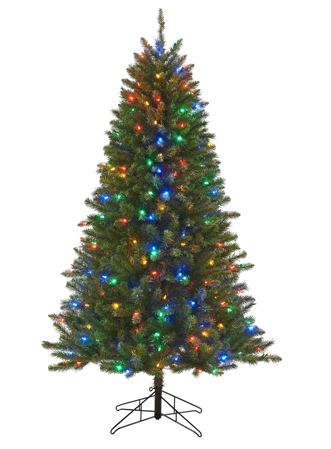 Honeywell 6 ft Pre-Lit Artificial Christmas Tree with 300 Color-Changing LED Lights - Eagle Peak Pine Xmas Tree with 927 PVC Tips & Tree Top Connector, UL Certified for Indoor Holiday Decorations & Festive Home Decor