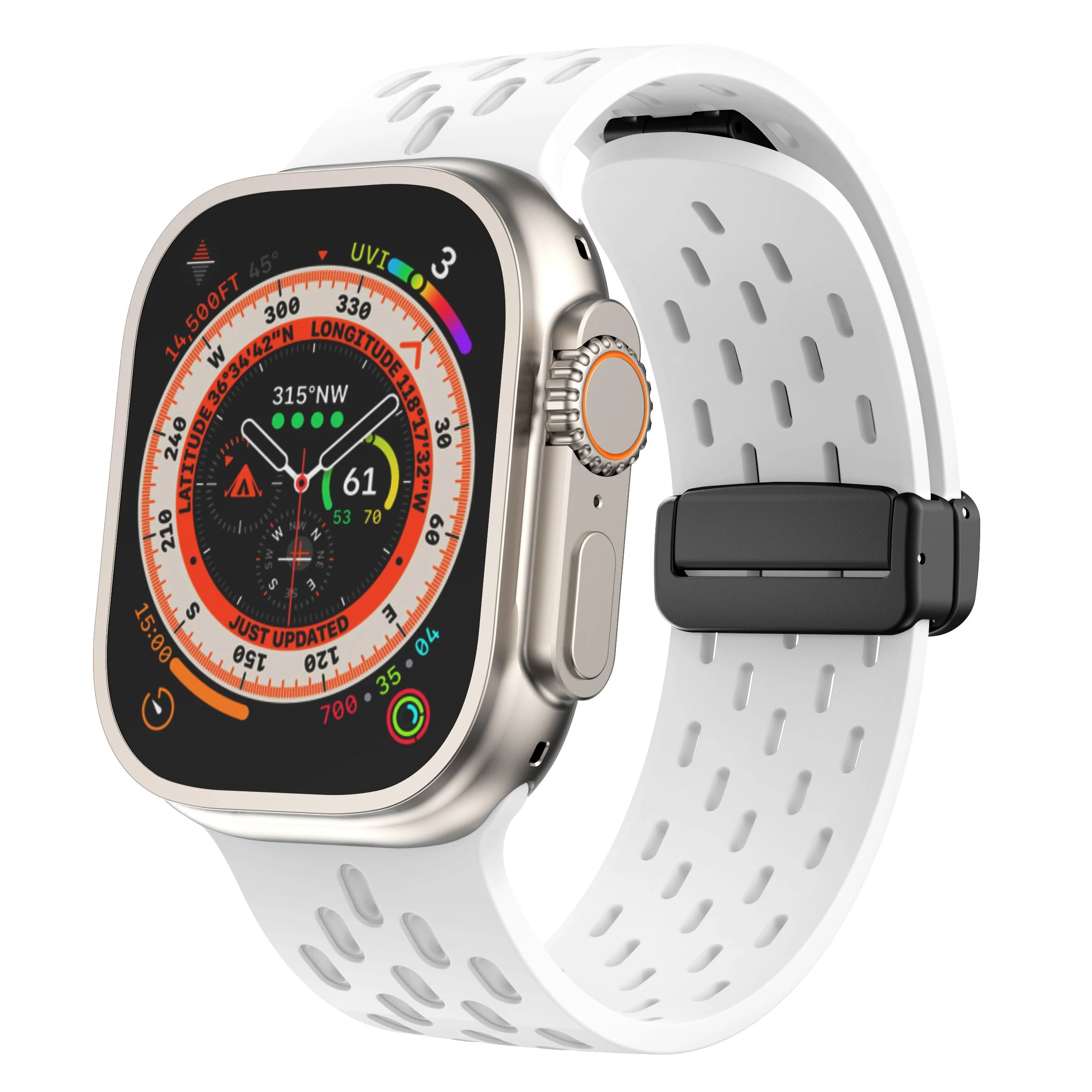 Breathable Silicone Magnetic Watch Bands - Adjustable & Comfortable Wristband for Apple Watch, Samsung, Fitbit - Perfect for Workouts, Running & Daily Wear