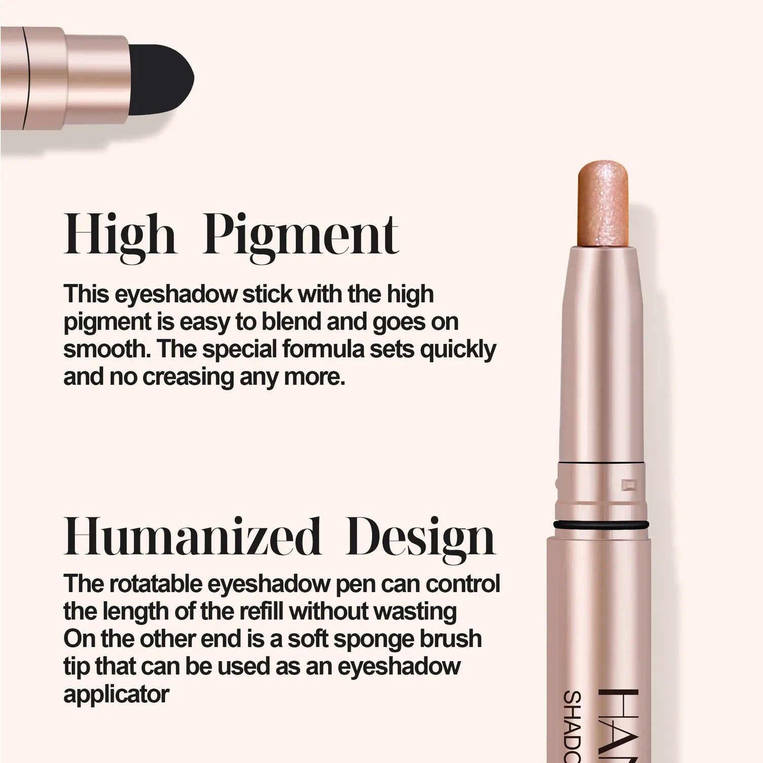 Metallic Eyeshadow Stick - Long Lasting, Waterproof & Highly Pigmented Eye Makeup for Everyday Wear & Party Looks