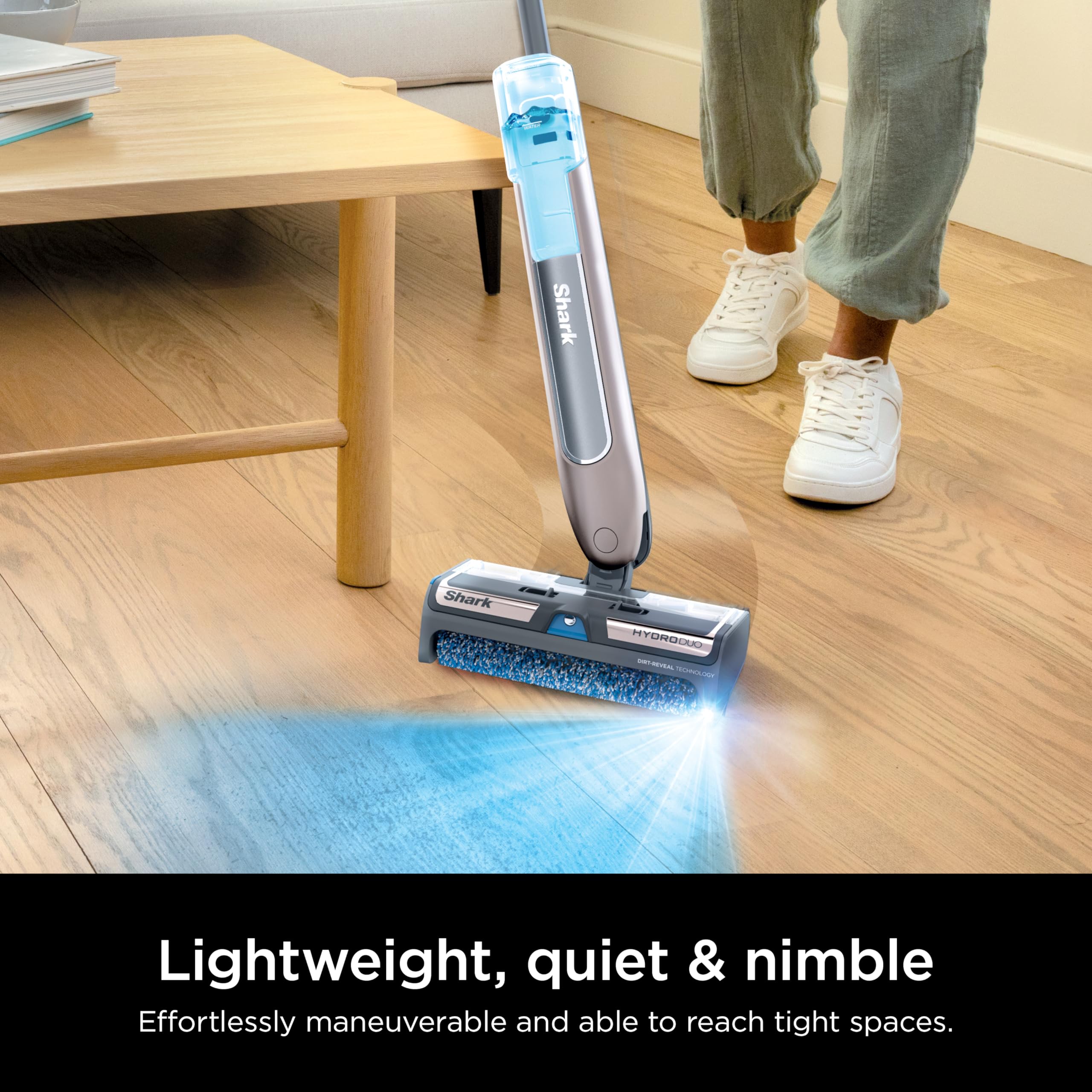 Shark HydroDuo Cordless Hard Floor Cleaning System with Dirt-Reveal Technology | Wet & Dry Debris Pickup | Mops & Scrubs Simultaneously | Works on Hardwood, Tile, Laminate & Stone Floors | Perfect for Daily Cleaning in Kitchens, Bathrooms & High-Traffic Areas | Stone Metallic WW201
