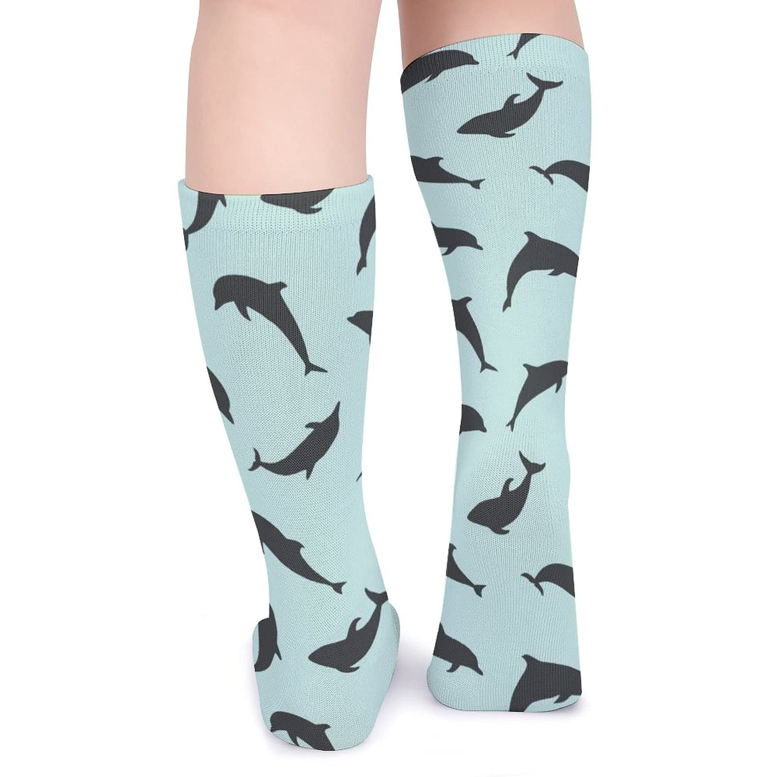 BAIKUTOUAN Dolphin Sport Socks for Women & Men - Over The Calf High Tights, Thick Athletic Stockings - Perfect for Running, Yoga & Outdoor Activities