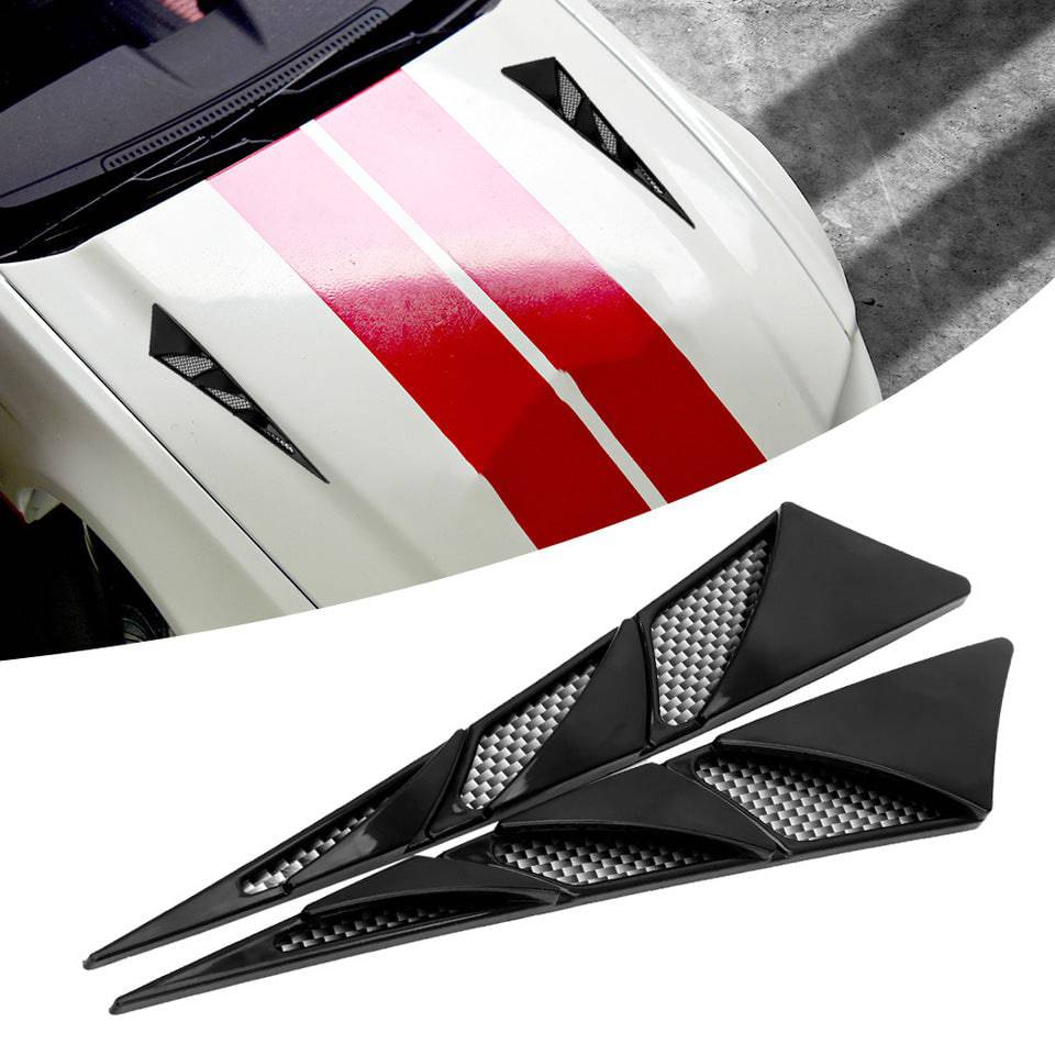 Universal Black Car Hood Stickers - Side Air Intake Flow Vent Cover for Stylish Car Decoration | Perfect for Car Shows, Racing Events & Custom Vehicle Styling