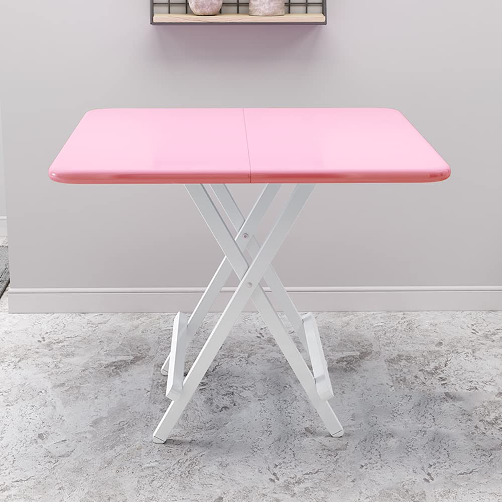 CHENCUAN Solid Wood Folding Dining Table - Portable Square Kitchen Table with Metal Legs for Small Apartments, Picnic, Camping & Party | Multipurpose Desk for Home, Office & Outdoor Use