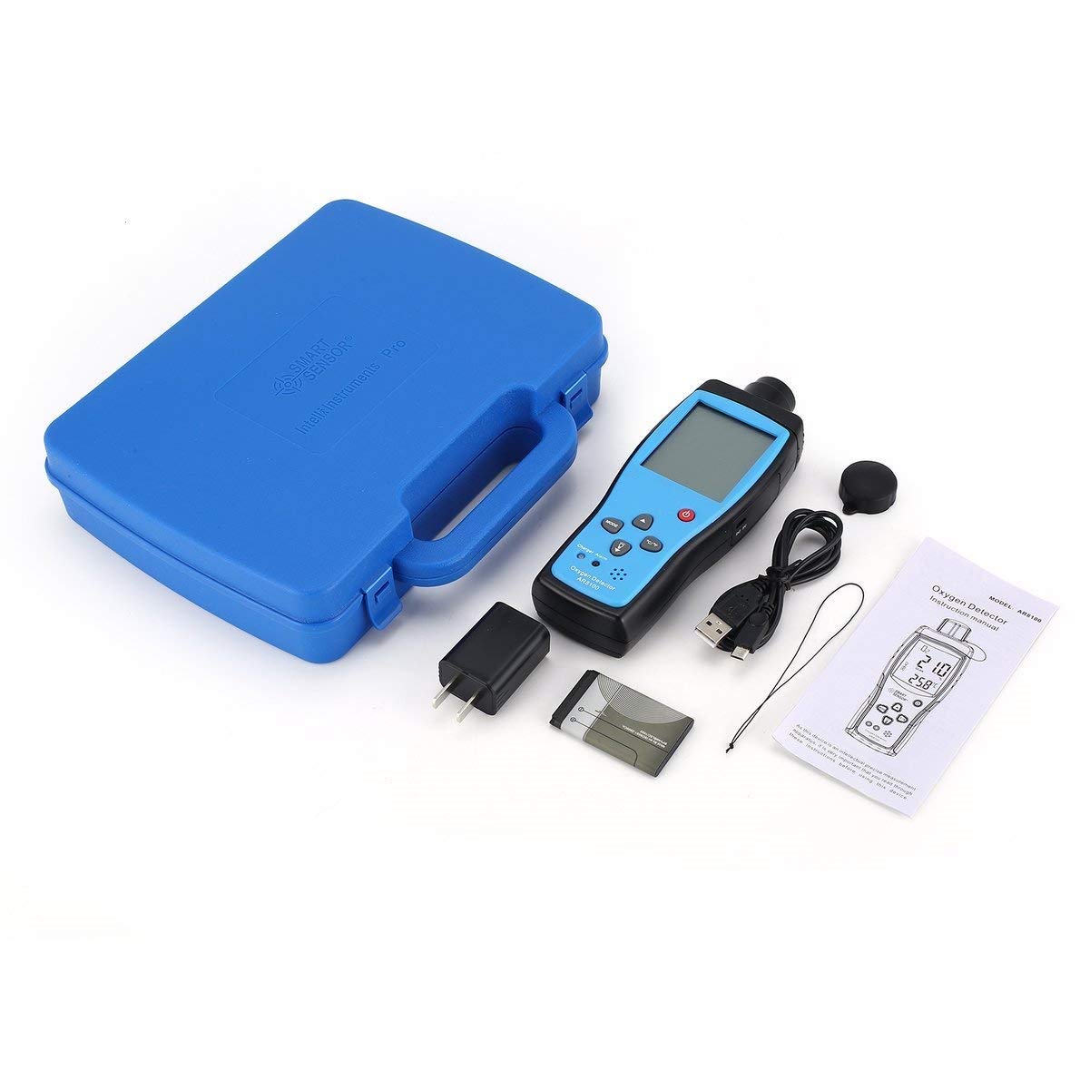 Digital Portable Oxygen Gas Meter - Automotive O2 Gas Tester with LCD Display & Alarm for O2 Concentration Measurement | Perfect for Cars, Climbing, Tunnels, Labs & Industrial Use
