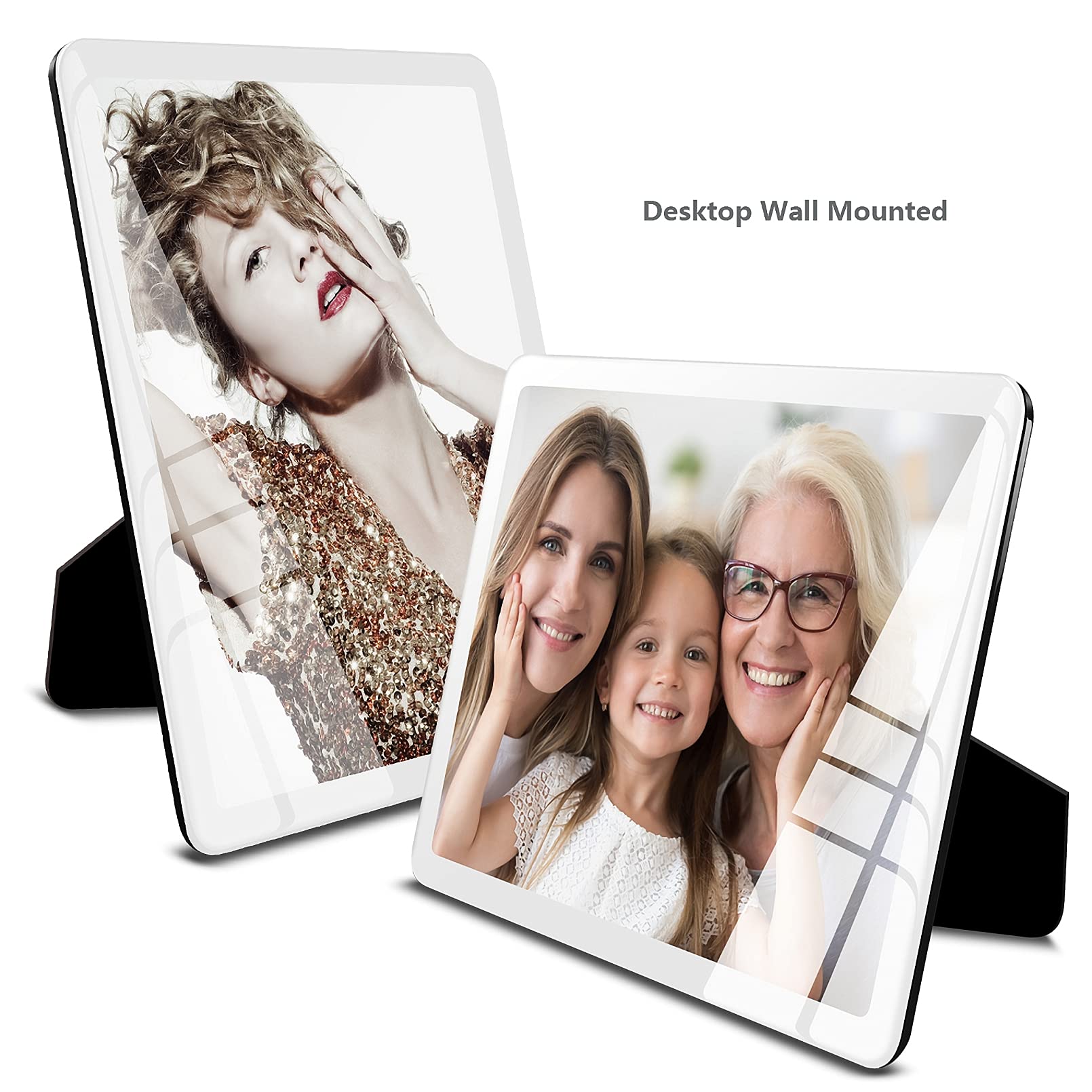 Bluesun 6x8 White Picture Frame with Glass - Hanging & Tabletop Photo Frame for Wall Decor, Home & Office Display (6x8 Inches, White) - Perfect for Family Photos, Artwork & Gift Giving