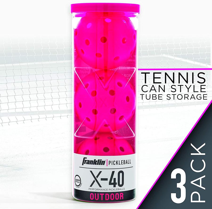 Franklin X-40 Outdoor Pickleballs - 3 Pack (Pink) | Premium Performance for Outdoor Pickleball Games & Tournaments