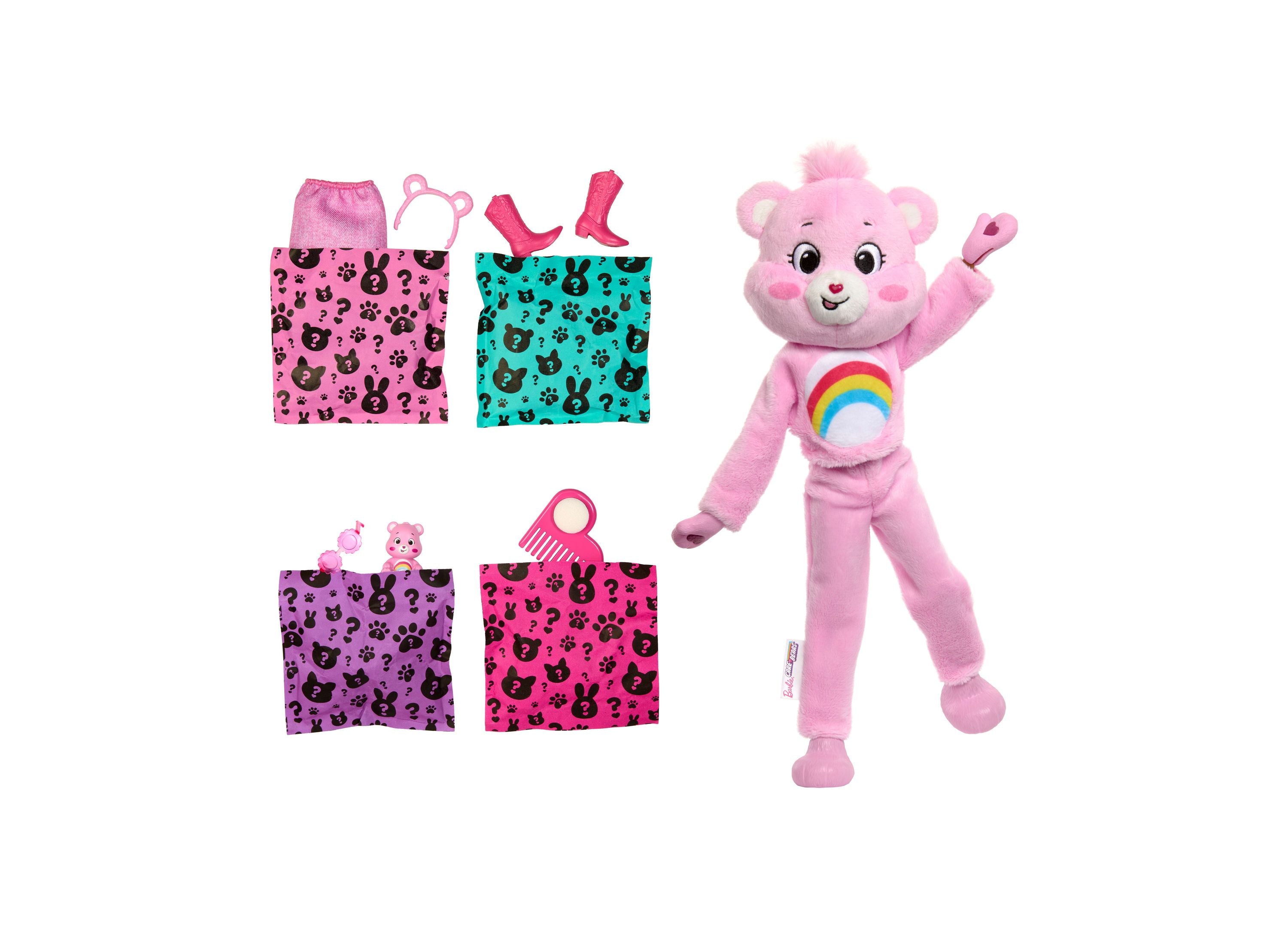 Barbie Cutie Reveal Cheer Bear Plush Costume Doll with 10 Surprises - Cute Collectible Toy for Girls, Perfect for Birthday Gifts & Playtime Fun