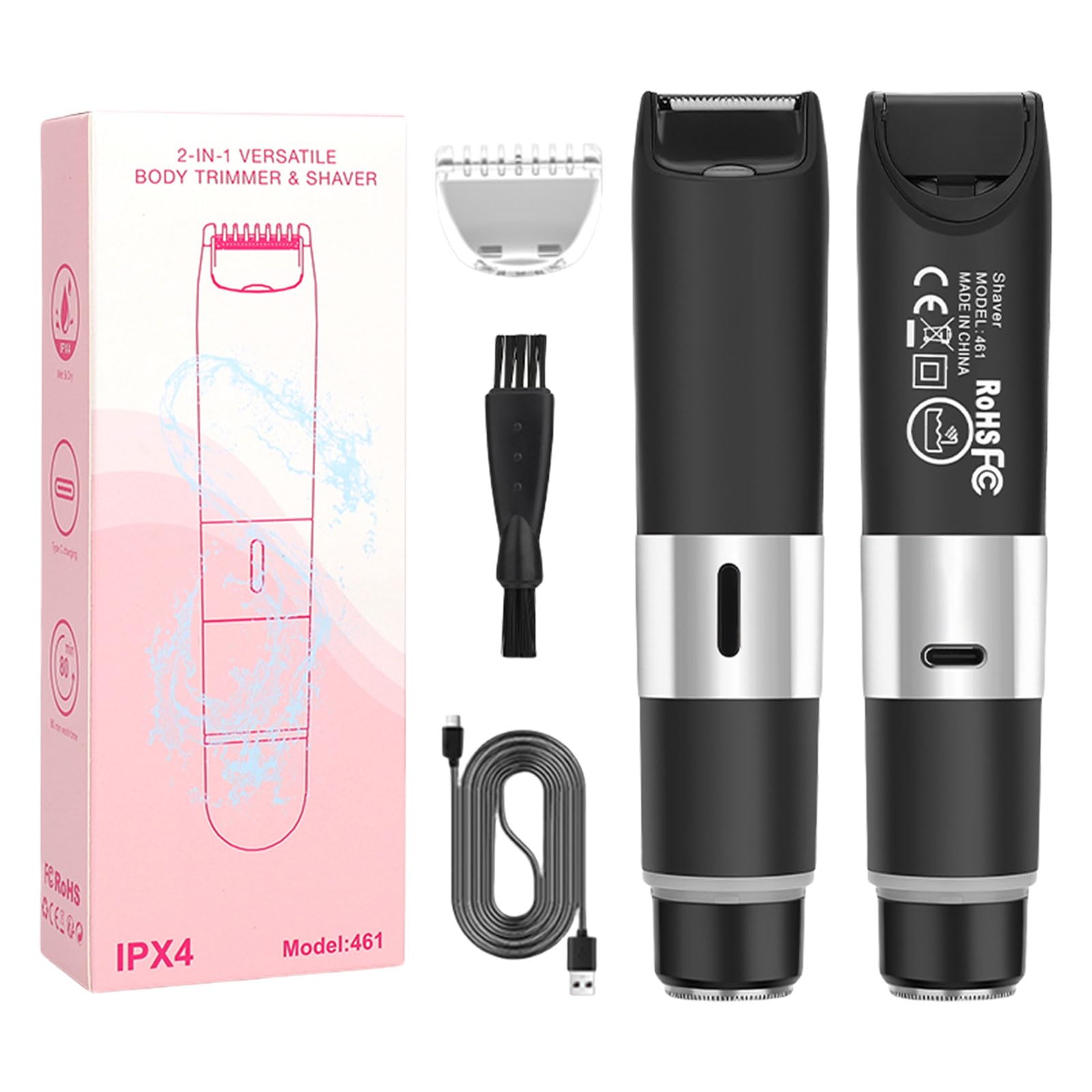 Electric Hair Shaver for Women - Rechargeable & Washable Body Hair Remover with ABS Texture - Perfect for Legs, Arms, Bikini Line & Underarms at Home or Travel