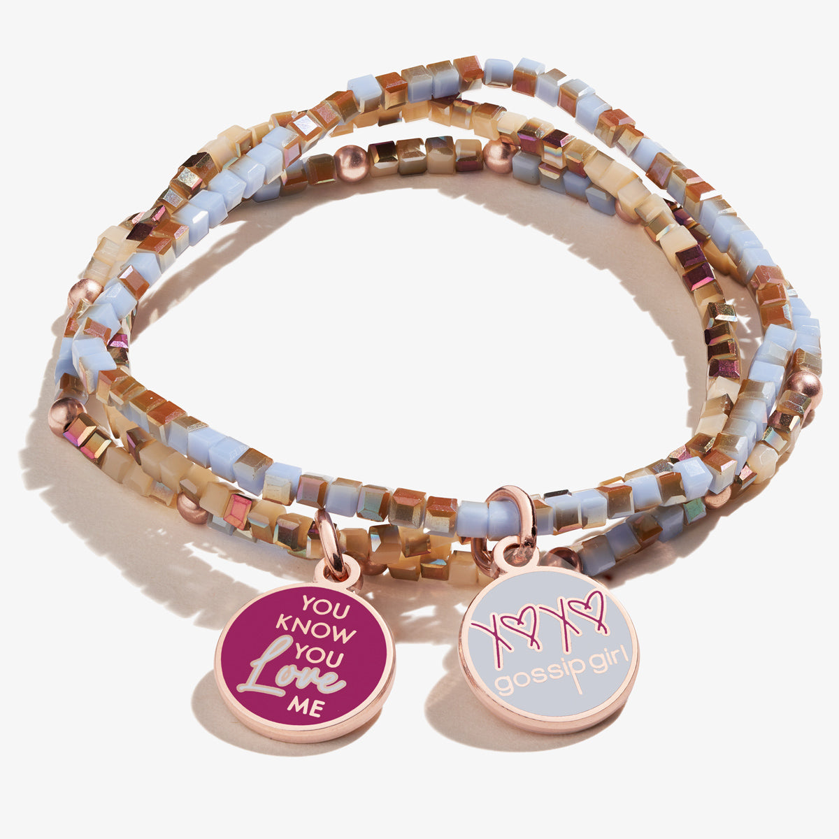 Gossip Girl 'You Know You Love Me' Stretch Bracelets Set of 3 - Trendy Adjustable Bangle Stack for Teen Girls & Women - Perfect for Parties, Gifts & Everyday Fashion