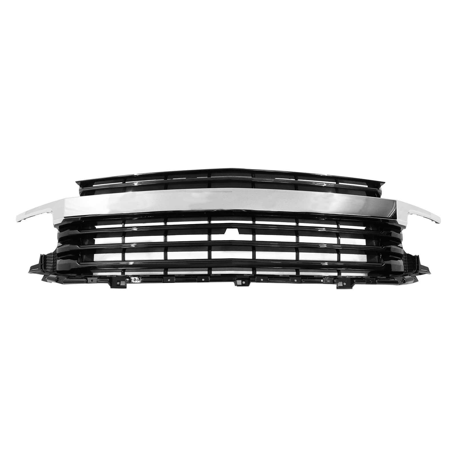 FREEMOTOR802 Compatible Front Grille for 2021-2023 Chevy Tahoe & Suburban - Chrome & Gloss Black Bumper Hood Grille Replacement with Lower Grill - Upgrade Your SUV's Style for Off-Road & Urban Driving