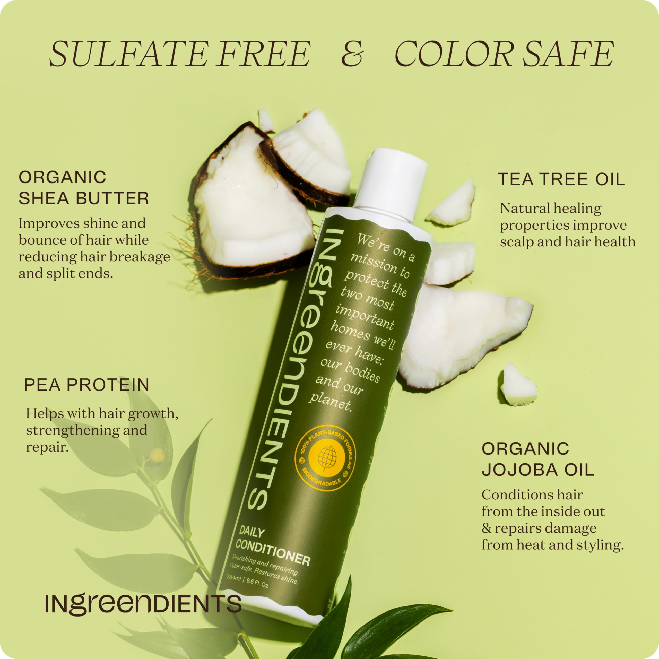 Organic Tea Tree Hair Conditioner - Sulfate-Free, Color-Safe, Silicone-Free, Cruelty-Free with Shea Butter & Jojoba Oil | Hydrating & Soothing for Dry, Itchy Scalp - Perfect for Daily Use & Color-Treated Hair