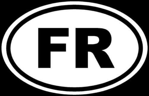 France Country Code FR Vinyl Decal Sticker - Euro Oval Die-Cut for Cars, Windows, Laptops, MacBooks, Tool Boxes | Durable Adhesive for Any Smooth Surface - Perfect for Travel Enthusiasts & Proud French Expats