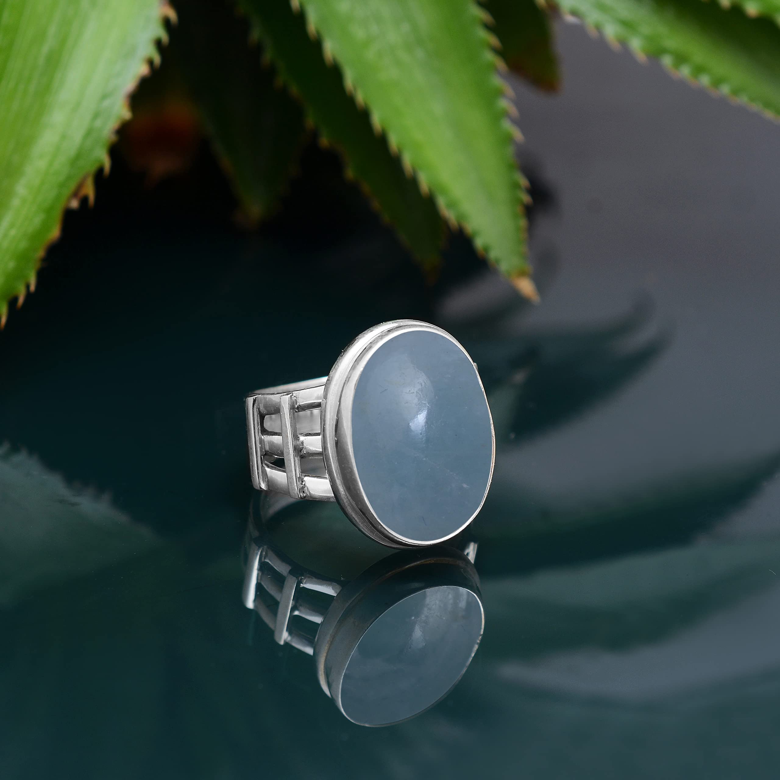 925 Sterling Silver Aquamarine Rings for Women - Handmade Gemstone Jewelry with Blue Aquamarine - Elegant Designer Ring for Gifts, Weddings & Special Occasions - VSR-455