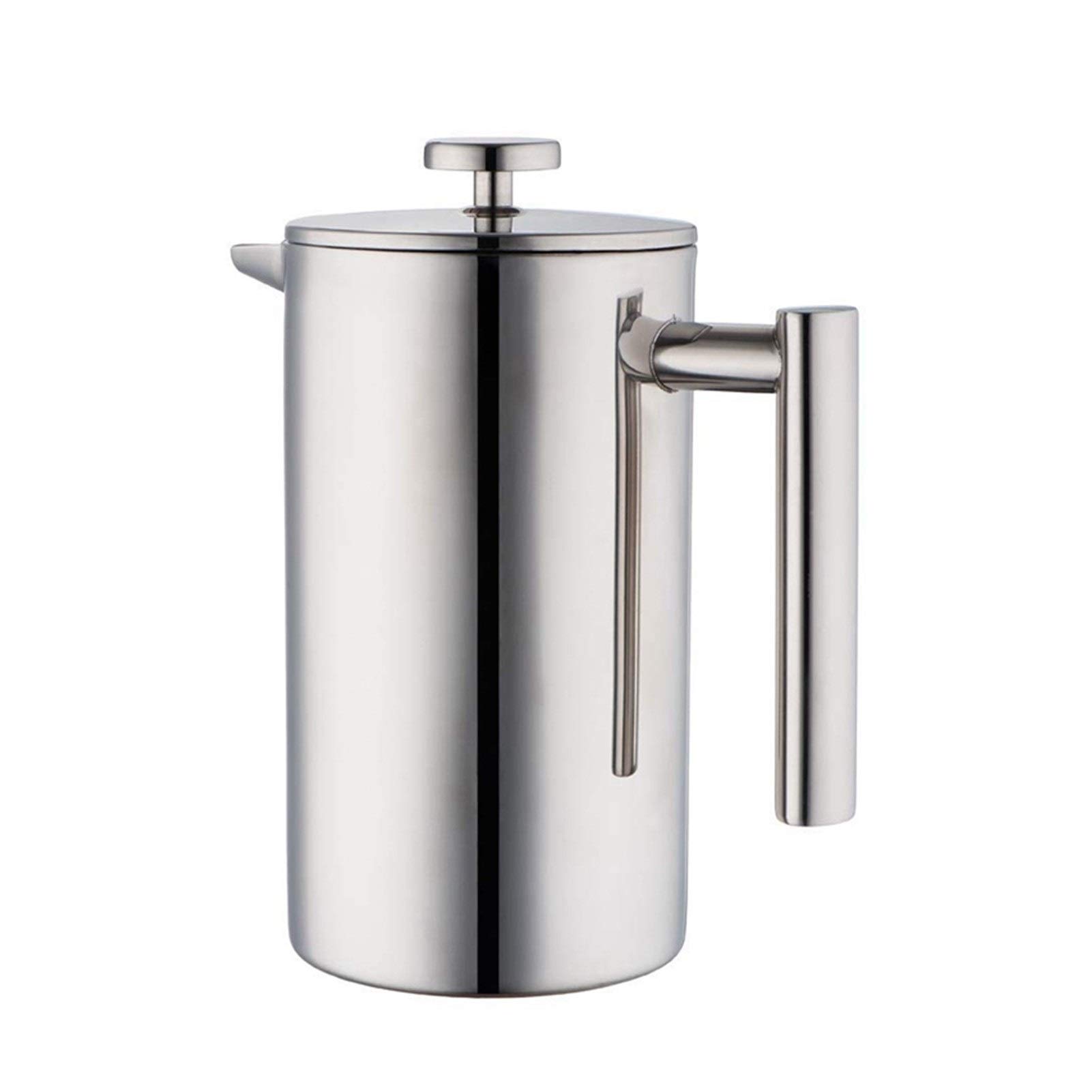 Premium Stainless Steel French Press Coffee Maker - 34oz Espresso & Tea Brewing Pot, Dull Finish - Perfect for Home, Office & Camping Use