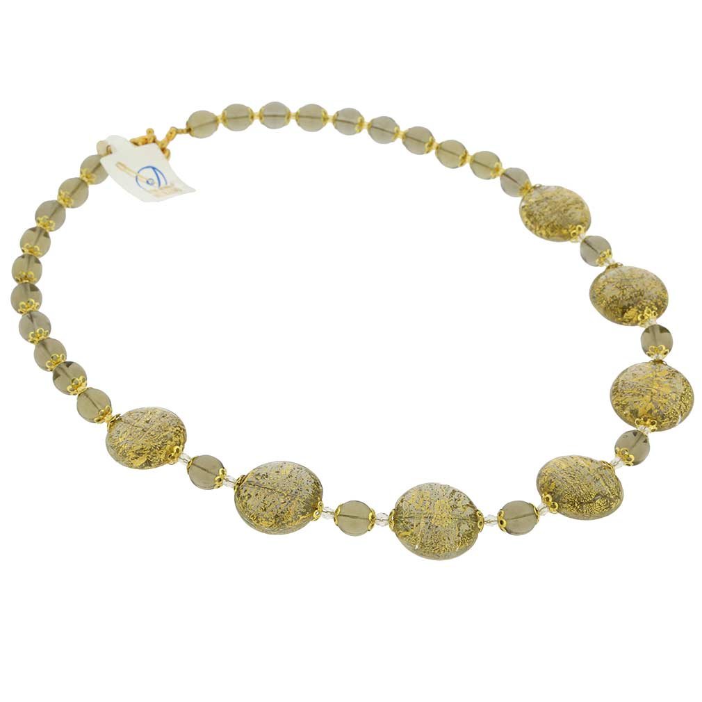 Venetian Murano Glass Necklace Ca D'oro - Handmade Cloudy Sky Blue Pendant Jewelry for Women | Perfect Gift for Birthday, Anniversary & Special Occasions