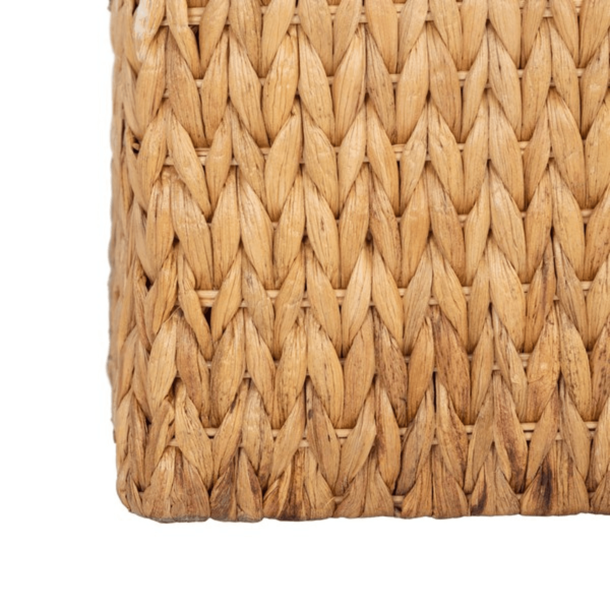 Braided Natural Water Hyacinth Dining Chair with Beige Cushion - Eco-Friendly Woven Rattan Seat for Indoor/Outdoor Dining Room, Patio, Kitchen, and Restaurant Use