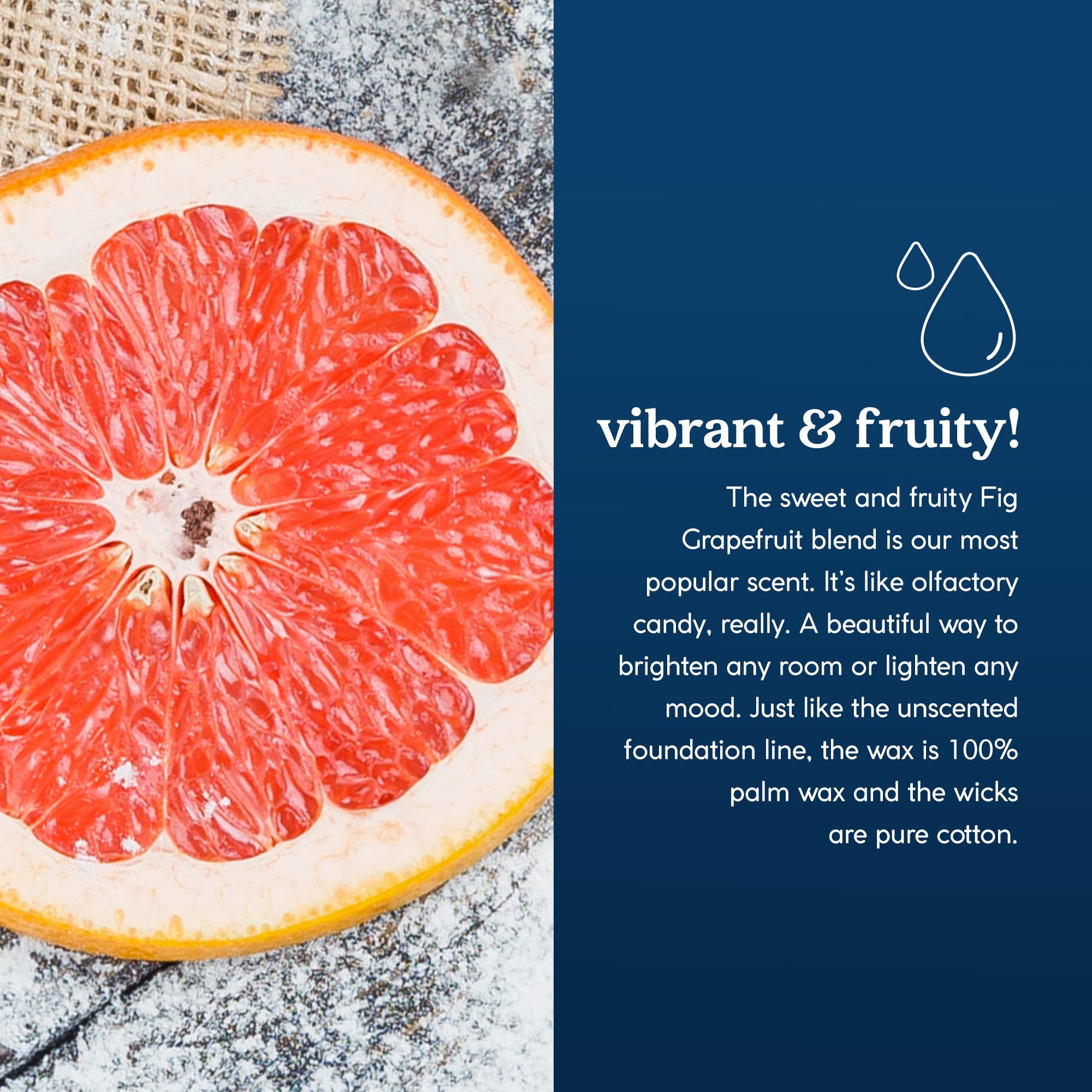Eco-Friendly Paraffin-Free Scented Candle in Tin - 30 Hour Burn Time, Fig Grapefruit Aroma (6 oz) | Perfect Birthday Gift for Women & Men, Home Decor, Romantic Dinner, Relaxation & Spa Nights