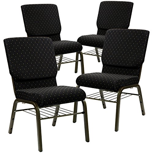 Black Dot Patterned Fabric/Gold Vein Frame