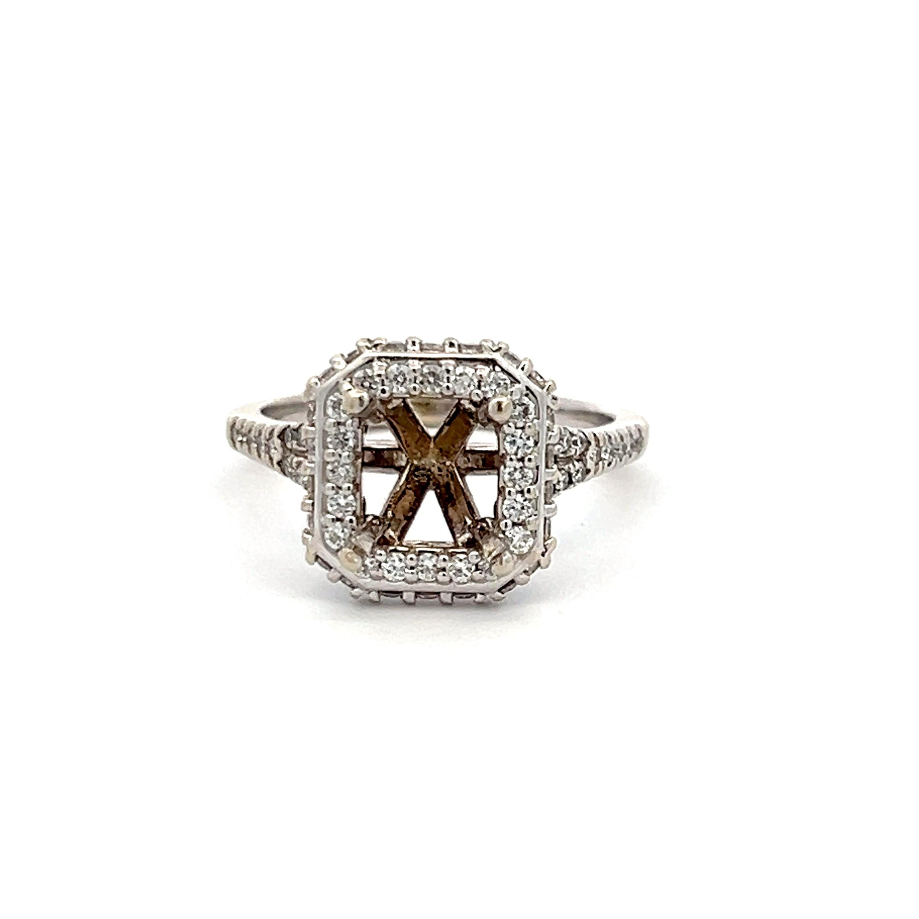 0.25 Carat Round Brilliant H SI1 Diamond Engagement Ring in 18K White Gold Semi Mount - Perfect for Proposals, Anniversaries & Bridal Jewelry