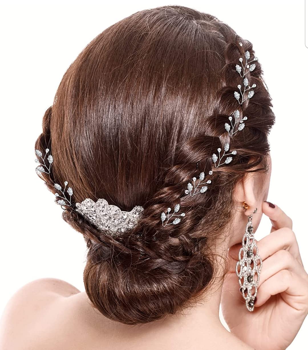 ANVIK Handmade Crystal Hair Clips for Women & Girls - Gold Hairpins, Bun Pins, Juda Pins - Perfect for Weddings, Parties & Everyday Elegance