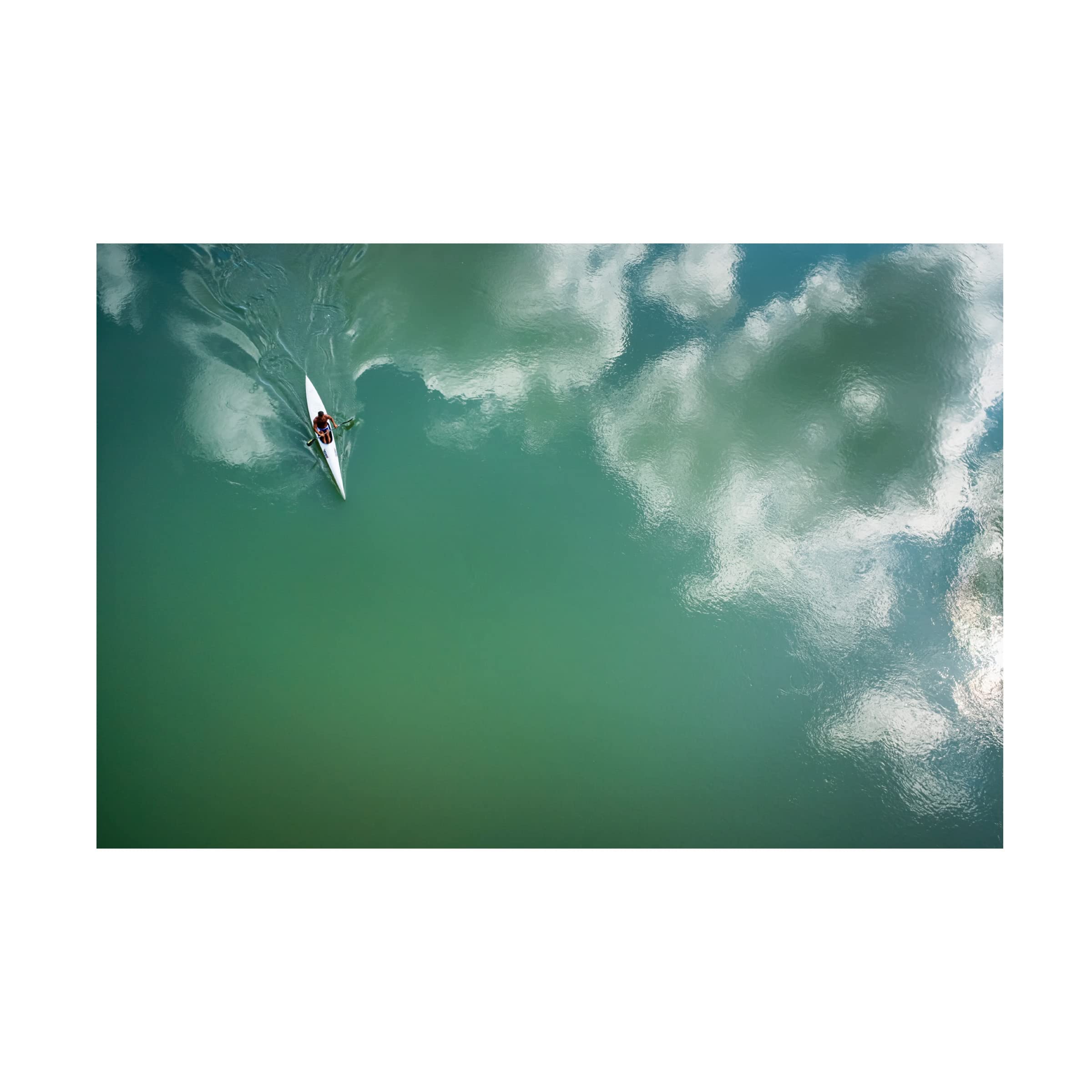 Trademark Fine Art 'Kayak' Canvas Wall Art Print by Riccardo Lucidi - Modern Coastal Decor for Living Room, Bedroom & Office