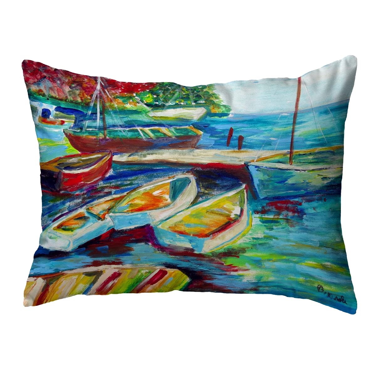 Betsy Drake NC1151 Decorative Throw Pillow 16x20 Inches - Multi-Color for Living Room, Bedroom & Sofa Cushion