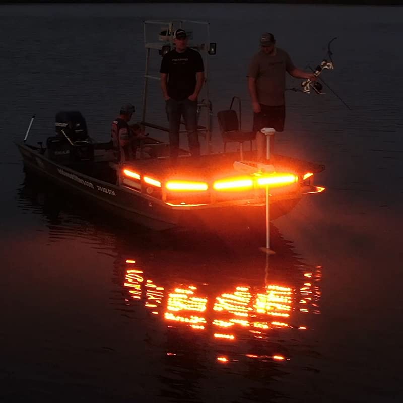 FOXPRO Mudcutter Bowfishing LED Light Kit - Remote Controlled Adjustable Color & Brightness Boat Lights for Night Fishing | Perfect for Bowfishing, Night Hunting & Marine Navigation