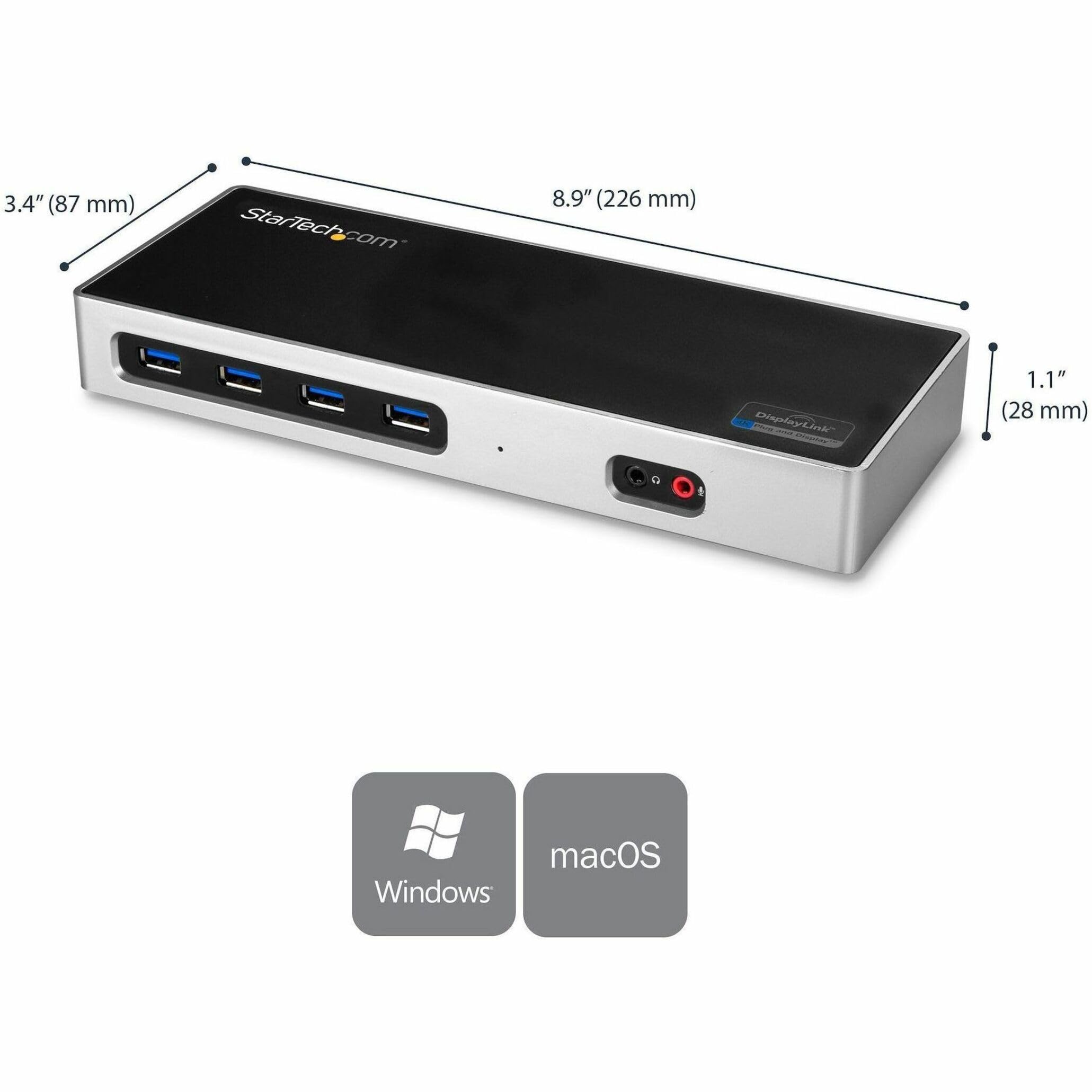 StarTech.com Dual 4K Docking Station with USB-C & USB-A 3.0 - Dual Monitor HDMI & DisplayPort Laptop Dock for Mac & Windows (DK30A2DH) - Perfect for Home Office & Remote Work Setup
