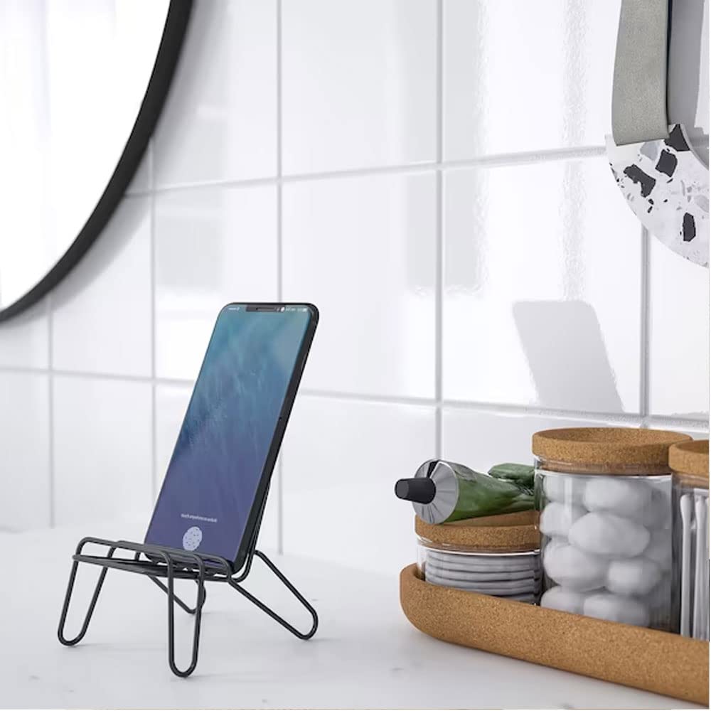IKEA KRUBBET Phone Holder - Black | Wall Mounted Mobile Stand for iPhone, Android | Perfect for Bedroom, Office, Kitchen Organization