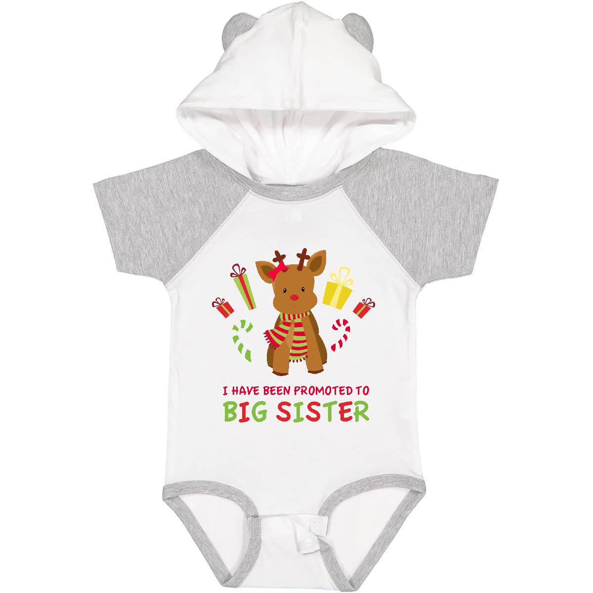 Inktastic Christmas Reindeer Baby Bodysuit - Cute Sister Gift for Holidays | Newborn Outfit, Family Matching Pajamas, Photo Shoot Prop, Christmas Party Attire
