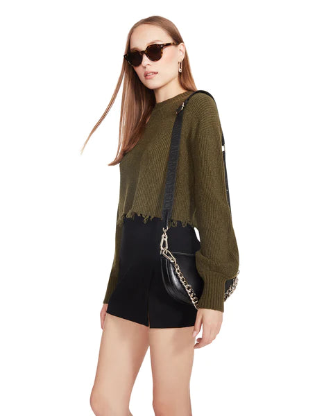 Camille Sweater - Olive Night Green Women's Knit Pullover | Cozy Fall & Winter Fashion for Casual Outings