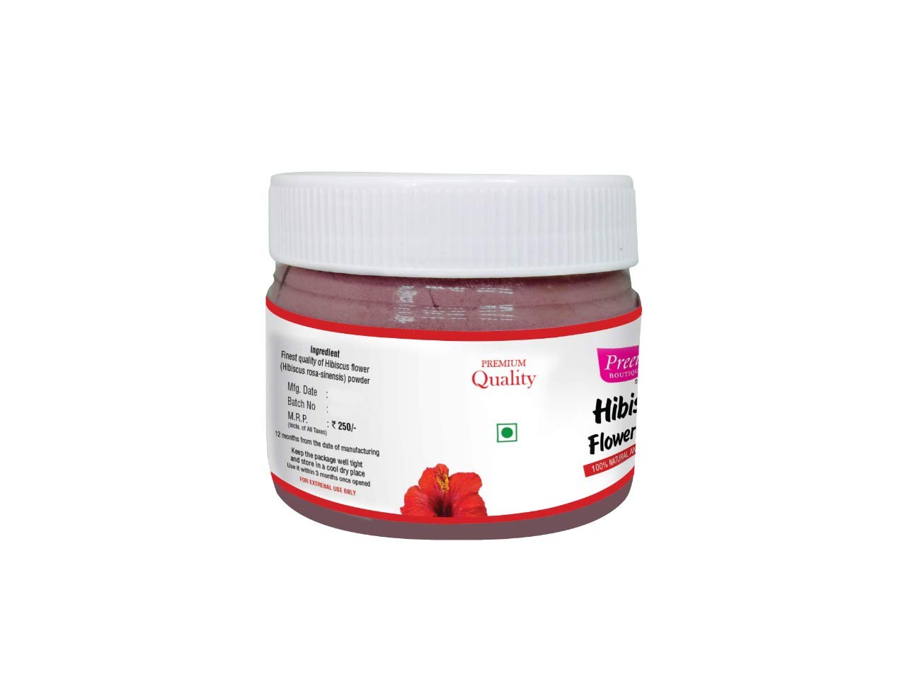 Organic Hibiscus Flower Powder 100g for Hair Growth & Scalp Care - Natural DIY Hair Mask & Herbal Treatment for Shiny, Strong Hair at Home