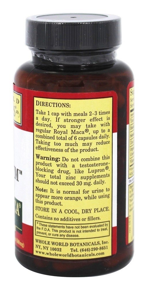 Whole World BOTANICALS Super Royal Maca Root Capsules for Men - 90 Count | Natural Energy & Vitality Supplement | Supports Stamina & Performance