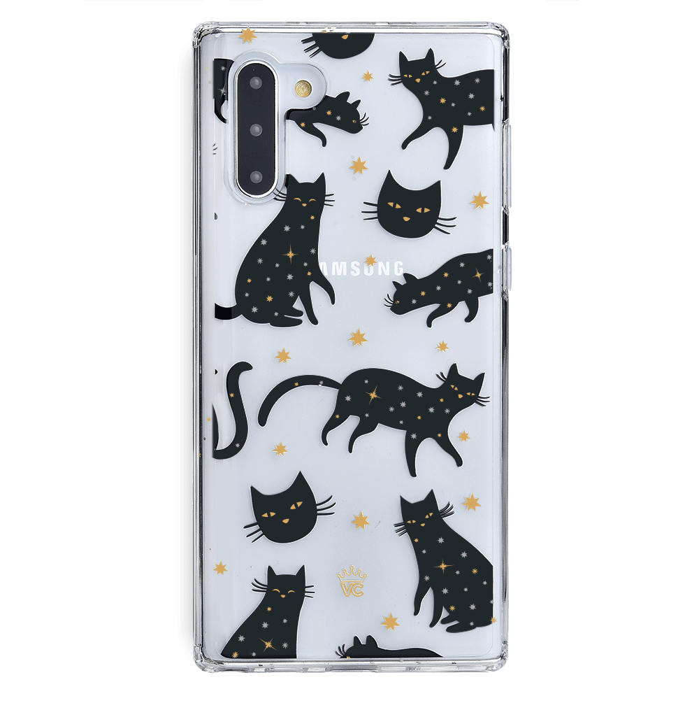 Black Cat Clear Samsung Galaxy Case - Slim Protective Phone Cover for Galaxy S21/S22/S23 - Perfect for Everyday Use & Gift Giving