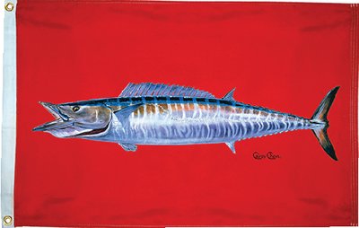 Taylor Made Products Carey Chen Wahoo Flag - Premium Fishing Boat Flag for Offshore & Deep Sea Fishing - Perfect for Boating, Yachting & Marine Decor