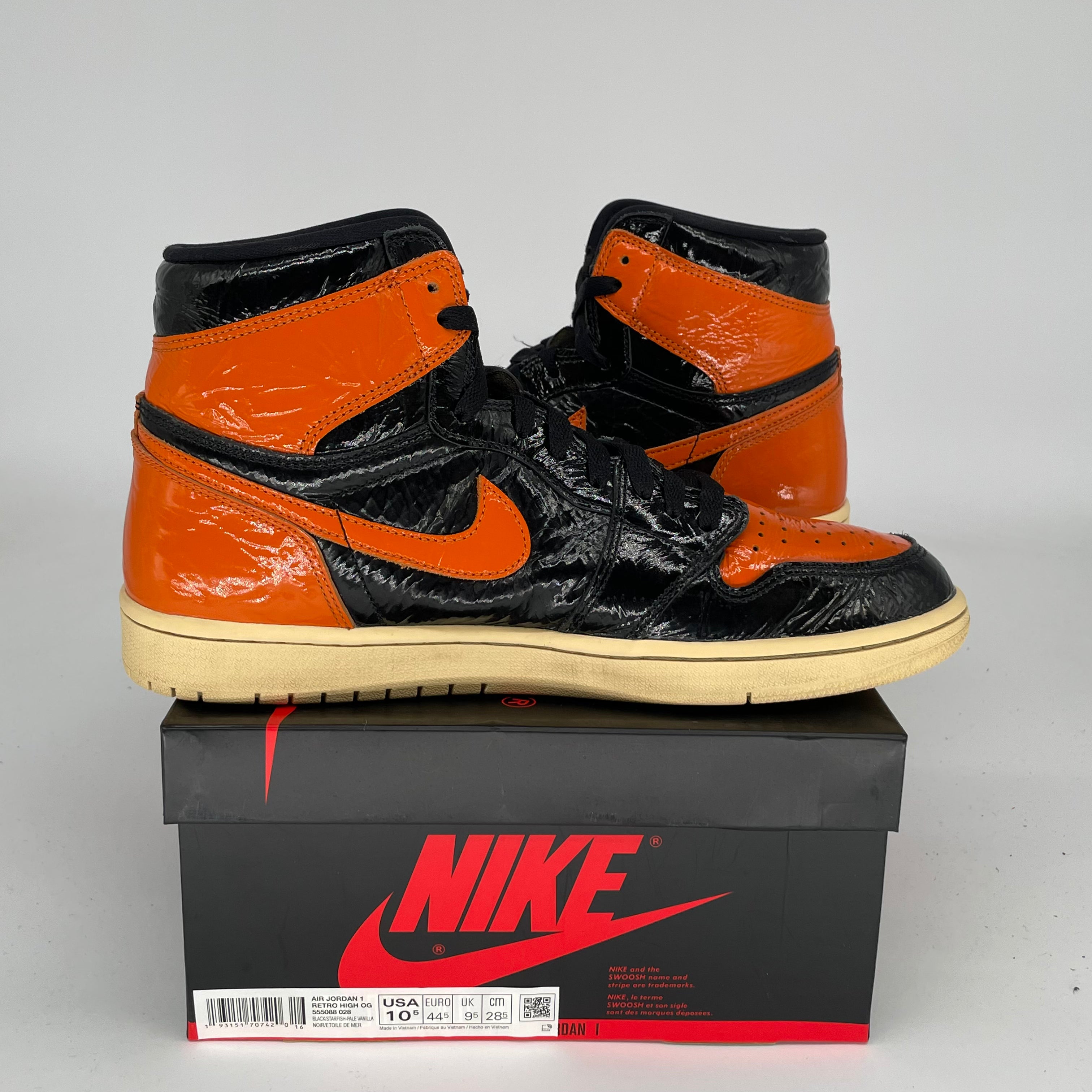 AIR JORDAN 1 SHATTERED BACKBOARD 3.0 Retro High OG Basketball Shoes - Men's Size 10.5 (555088-028) - Authentic Sneakers for Streetwear, Basketball & Collectors