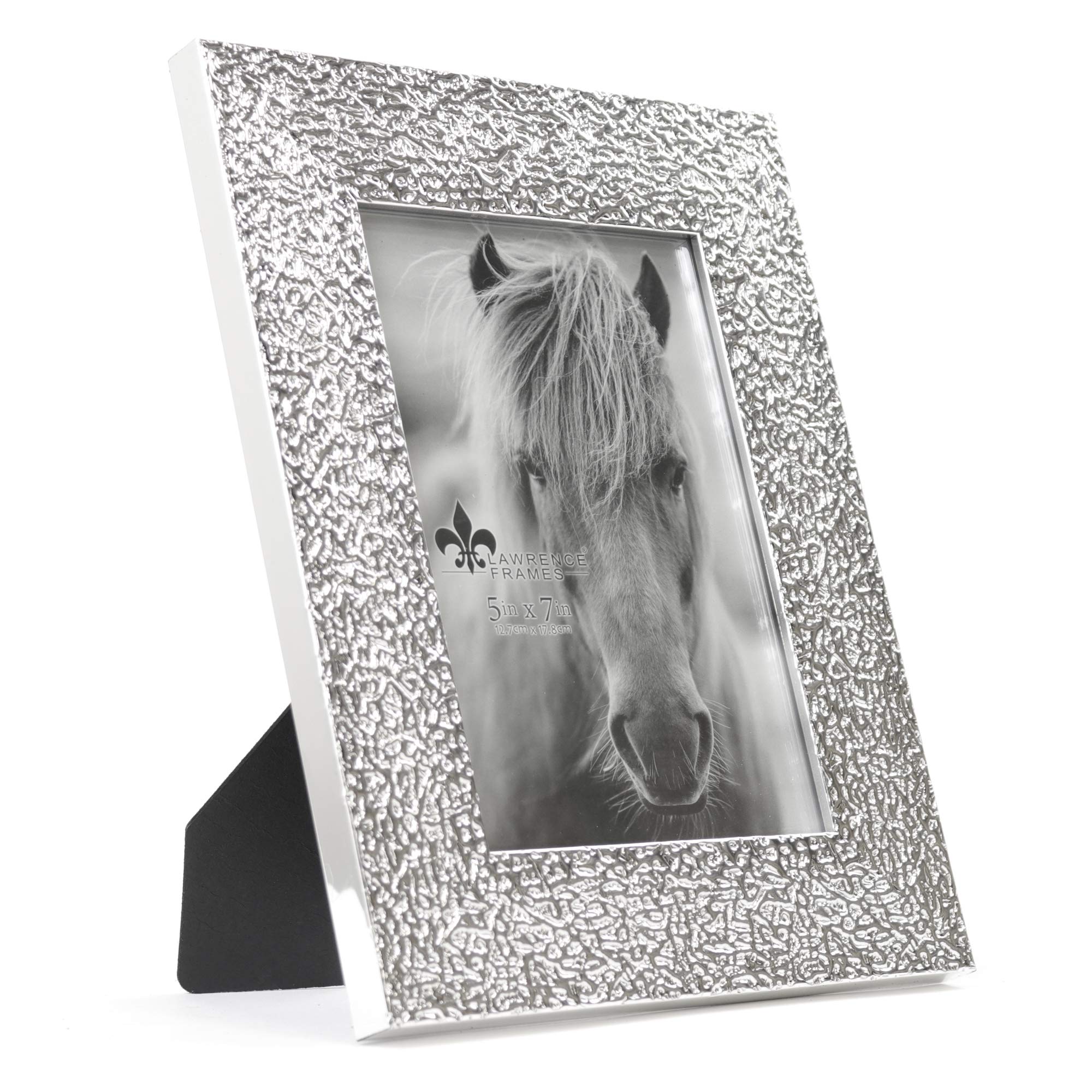 Lawrence Home 5x7 Silver Picture Frame - Elegant Photo Display for Living Room, Bedroom, or Office Decor