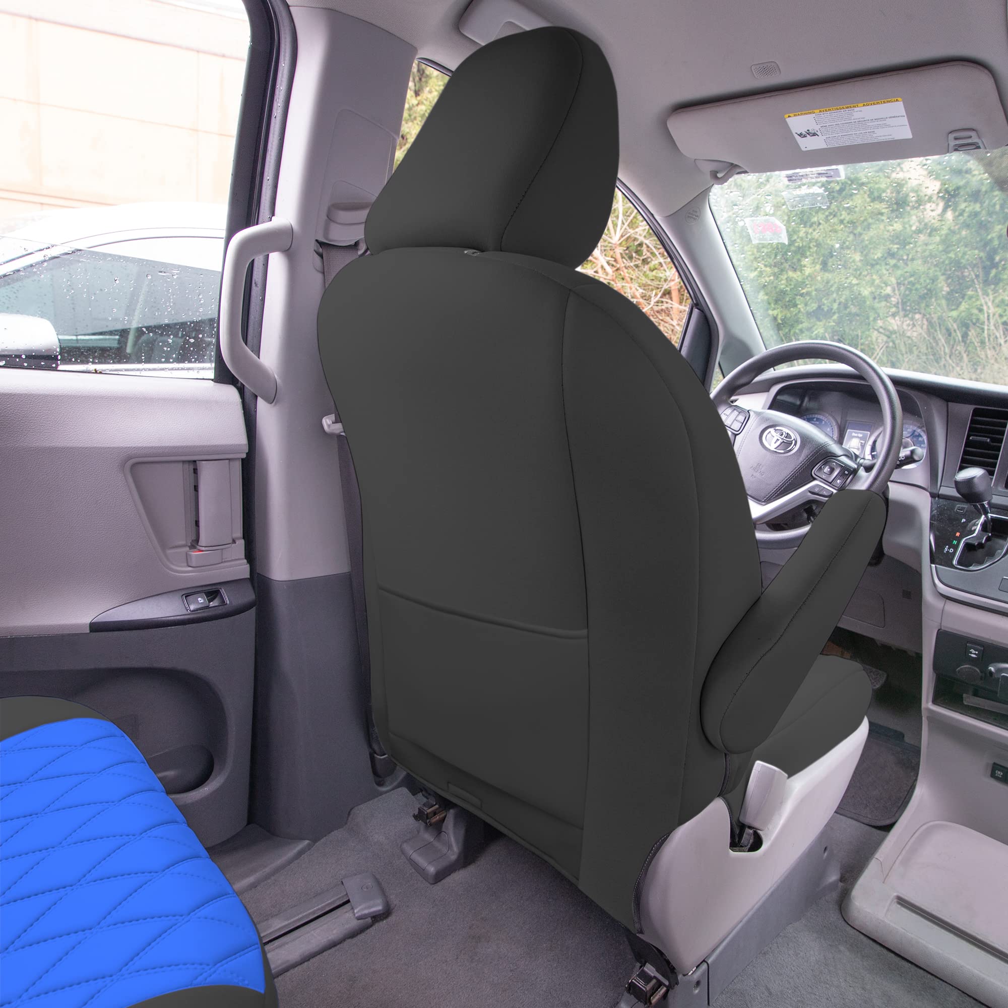 Premium Custom Fit Car Seat Covers for 2011-2020 Toyota Sienna 7-Passenger | Full Set Neoprene Seat Protectors | Waterproof & Washable Auto Seat Covers in Blue | Perfect for Family Road Trips & Daily Commutes