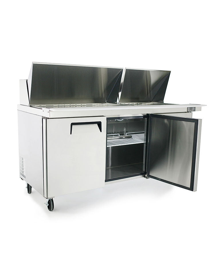 Atosa 3 Door Commercial Sandwich Prep Table Refrigerator - 1846mm Stainless Steel Worktop Fridge (Model MSF8308) for Deli, Bakery & Restaurant Food Storage