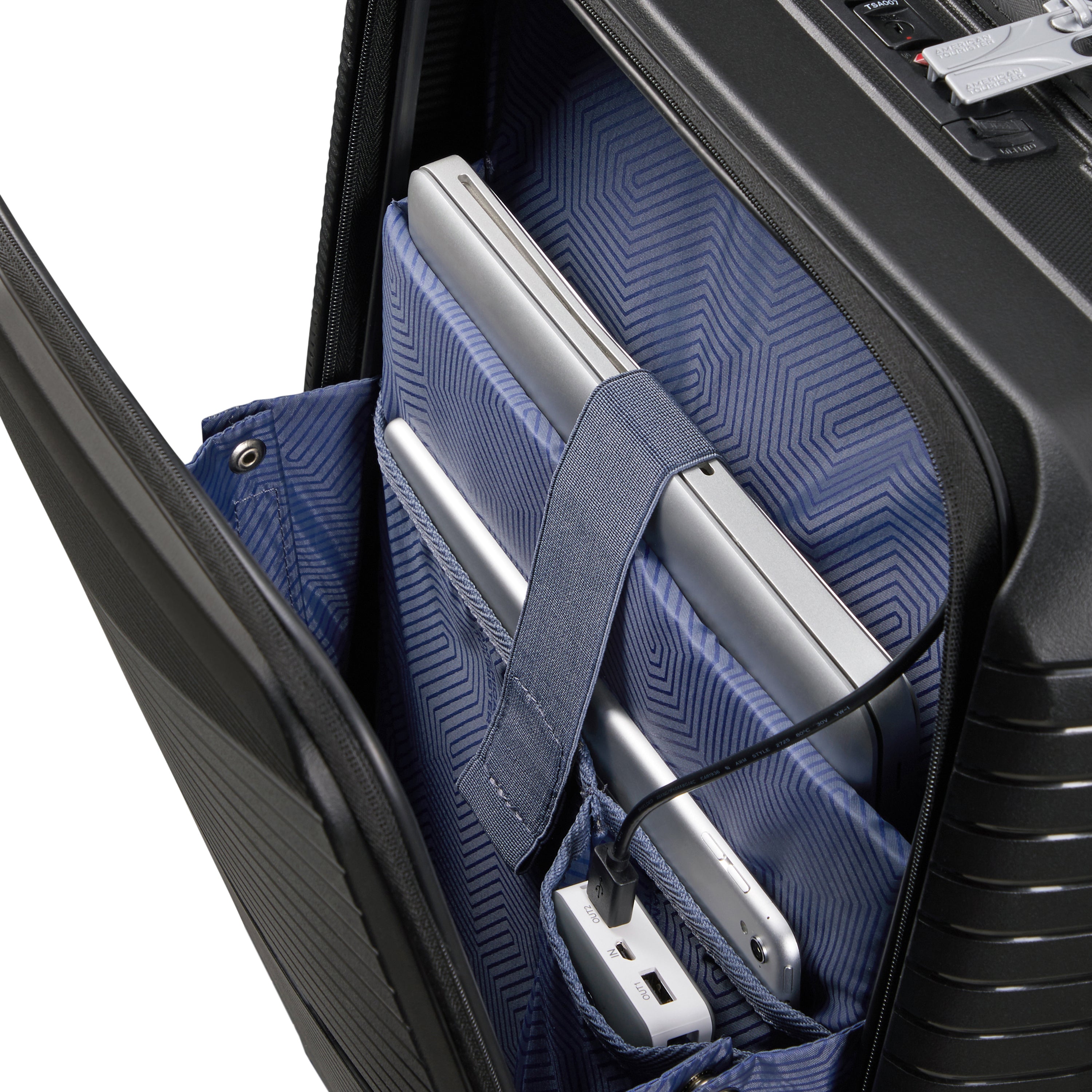 American Tourister Airconic Spinner Frontload Carry On Luggage - Lightweight Expandable Suitcase for Travel, Business Trips & Weekend Getaways | Durable Hardshell Spinner with Smooth Wheels & TSA Lock