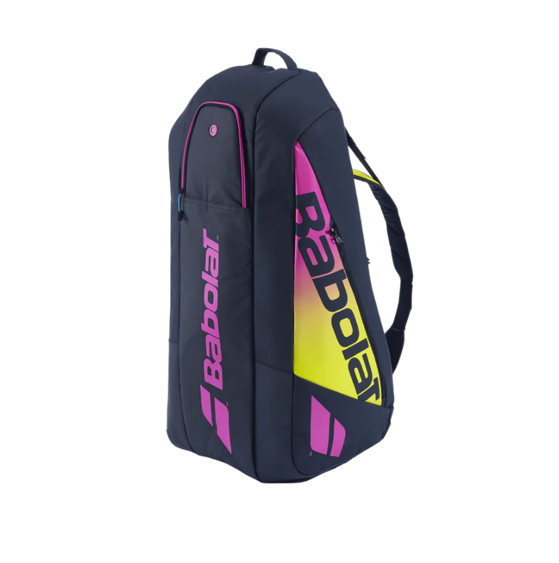 Babolat Pure Aero Rafa 6 Pack Tennis Racquet Bag - Black/Yellow/Pink | Premium Tennis Gear for Players & Coaches | Perfect for Tournaments, Training & Travel