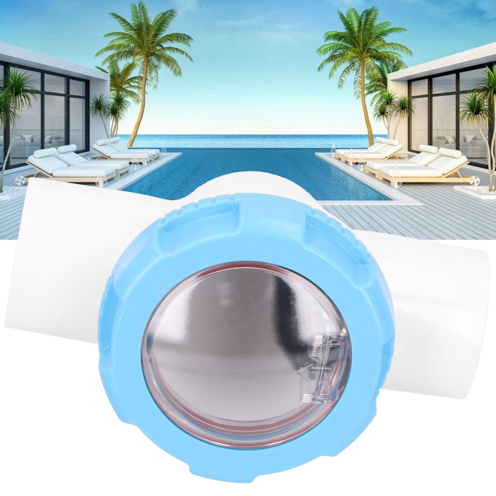 2 Inch Clear Swimming Pool Check Valve - Non Return Backflow Preventer for Pool Pipes | Durable One-Way Valve for Inground & Above Ground Pools, Spas, and Water Filtration Systems
