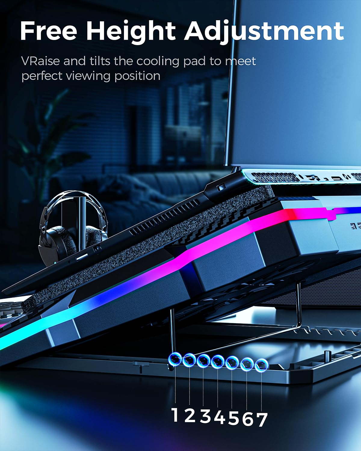 KeiBn Gaming Laptop Cooling Pad with 5.5