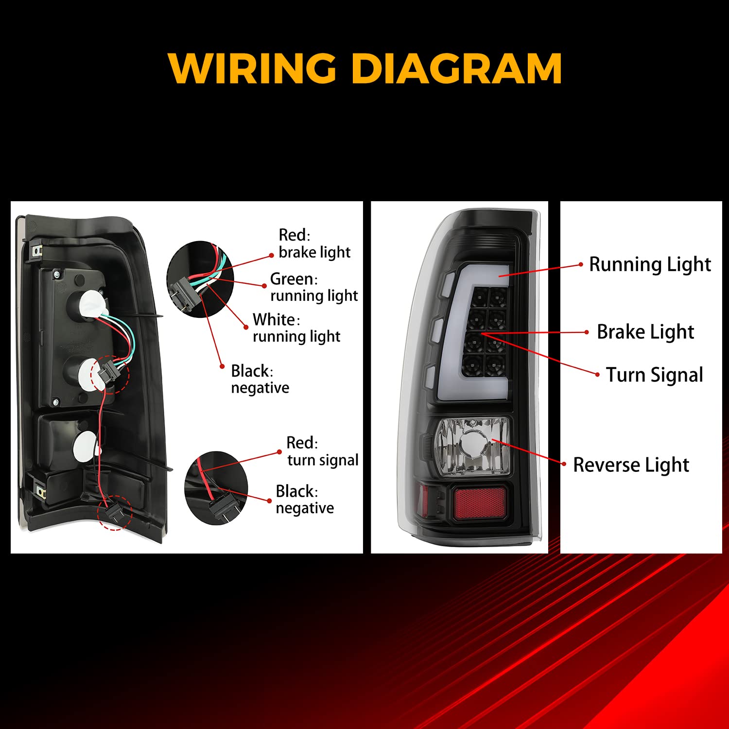 Kojem LED Tail Lights Compatible with 1999-2006 Chevy Silverado & 1999-2002 GMC Sierra 1500/2500/3500 - Smoked Lens with Black Housing - Upgrade Your Truck's Style & Visibility for Night Driving & Off-Road Adventures