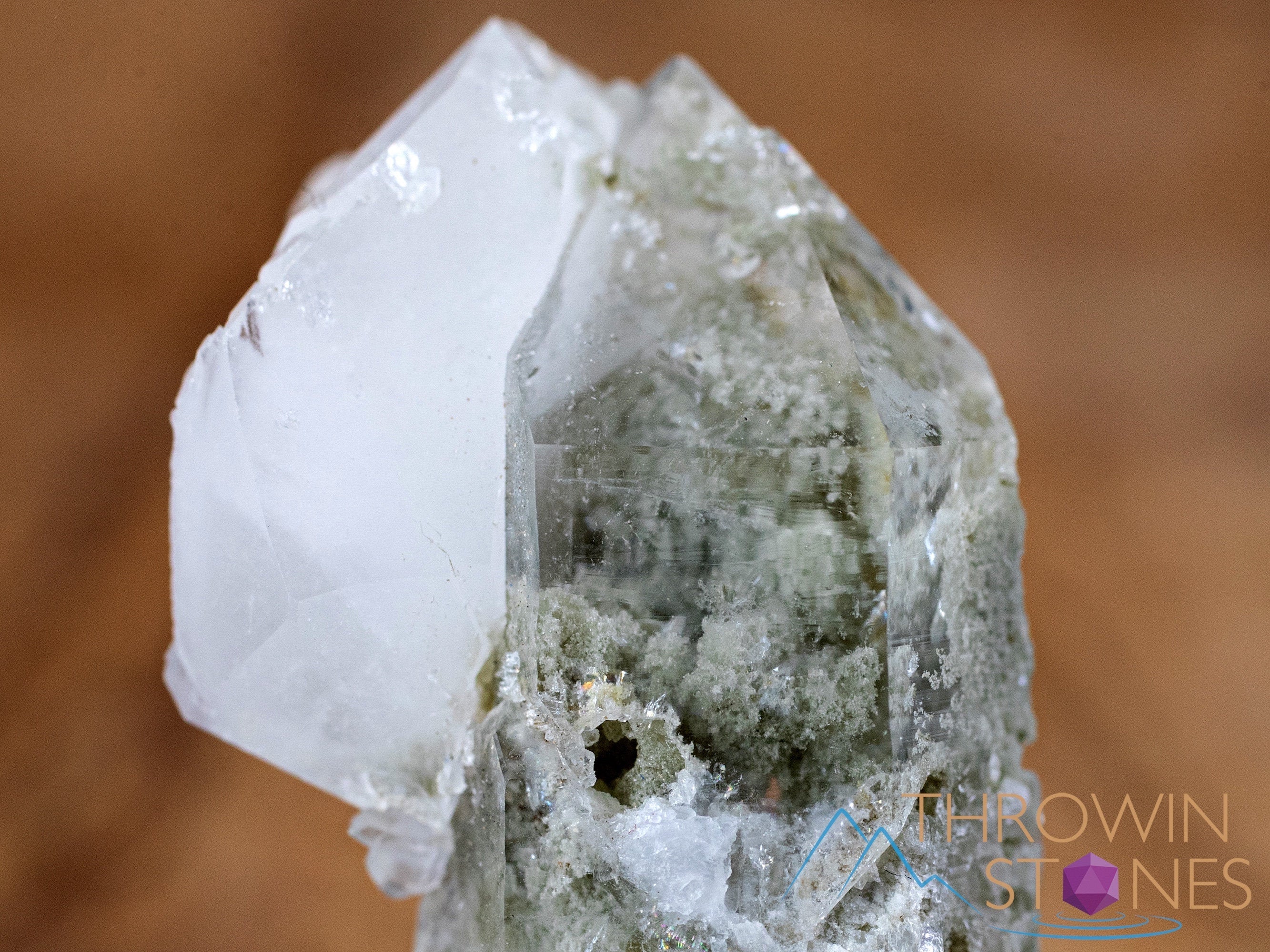 Natural Chlorite Included Quartz Raw Crystal Cluster - Healing Garden Quartz for Home Decor, Meditation & Energy Work | Raw Crystals and Stones Collection (35003)