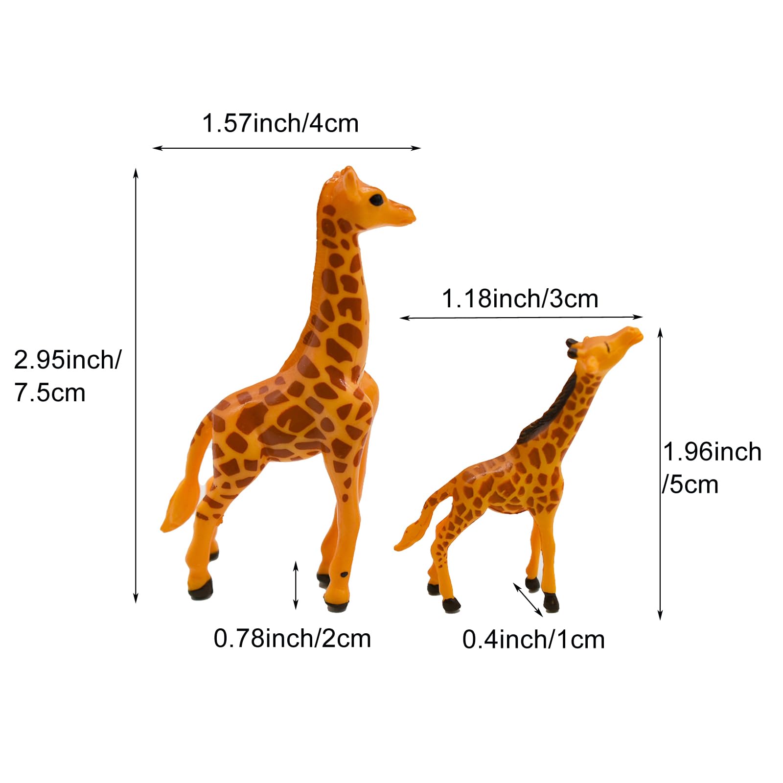 8Pcs Miniature Giraffe Figurines - 3 Inch Mini Safari Wild Jungle Animal Figures Set - Resin Cake Toppers for DIY Moss Succulent Landscape Terrarium - Perfect for Birthday Party Decorations, Home Decor, and Kids' Safari Themed Playroom